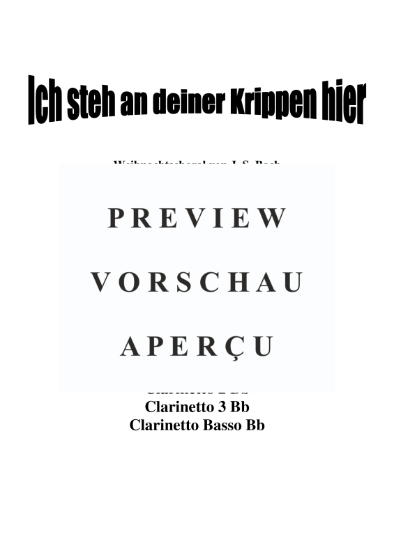 gallery: Ich steh an deiner Krippen hier, , Klarinettenquartett