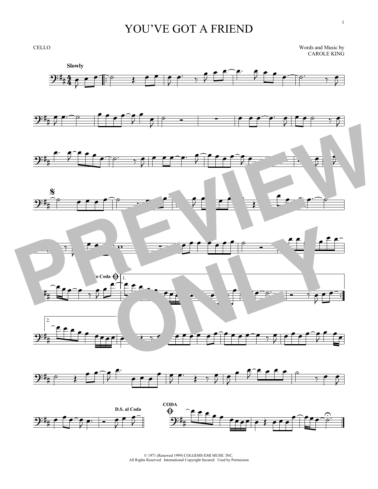 Produktgalerie: Seite 1 von 1 You've Got A Friend, James Taylor, Violoncello