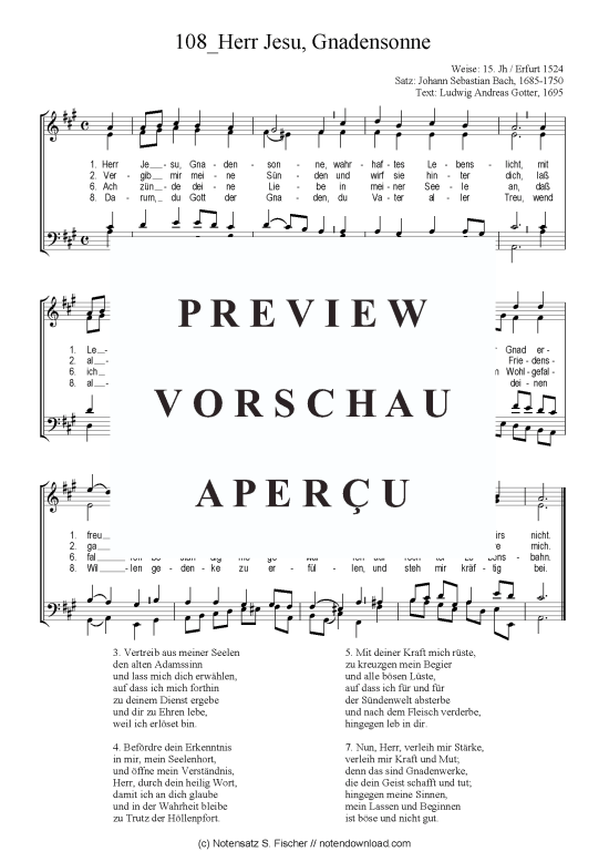 Produktbild zu: Herr Jesu, Gnadensonne Chorsatz Alte Meister