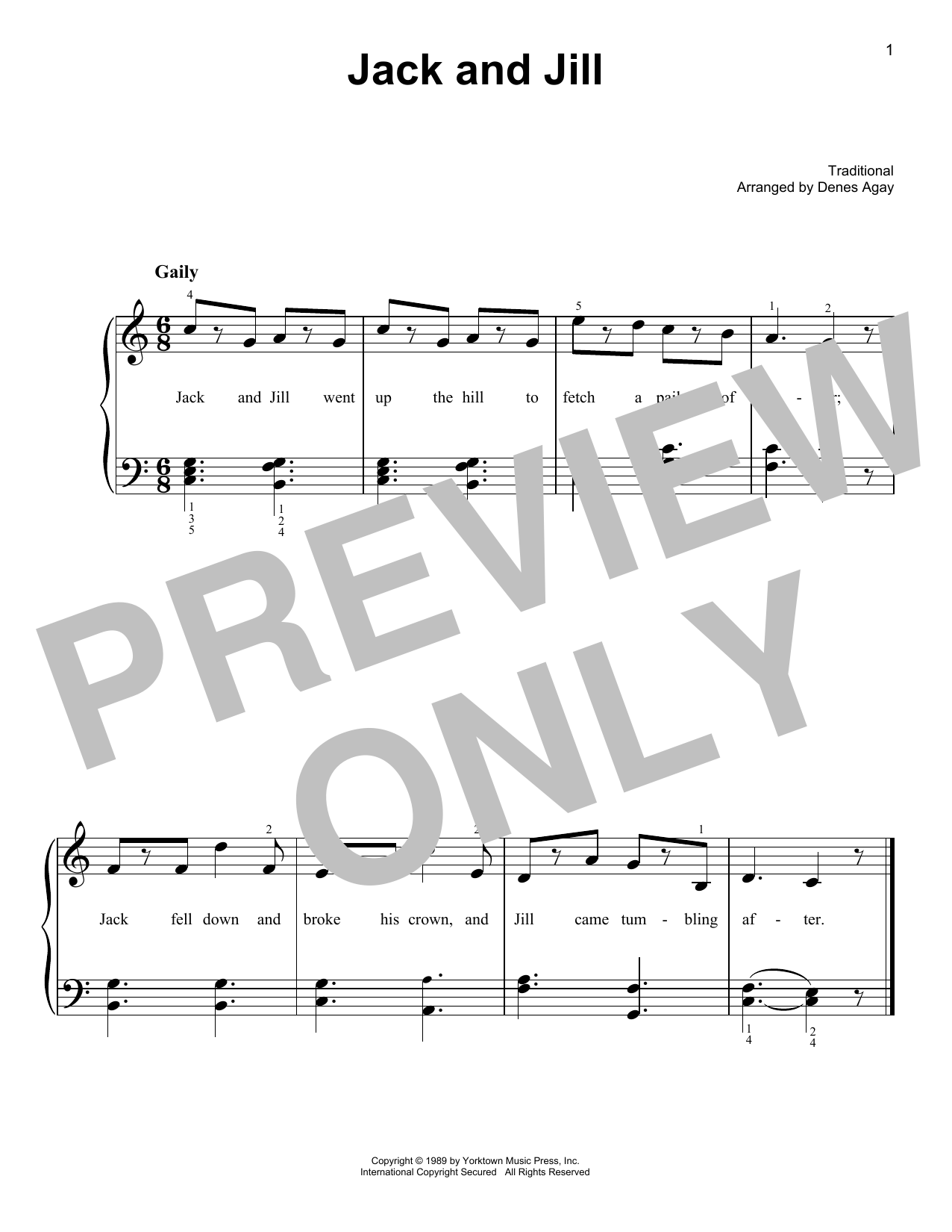 Product picture to: Jack And Jill (arr. Denes Agay)