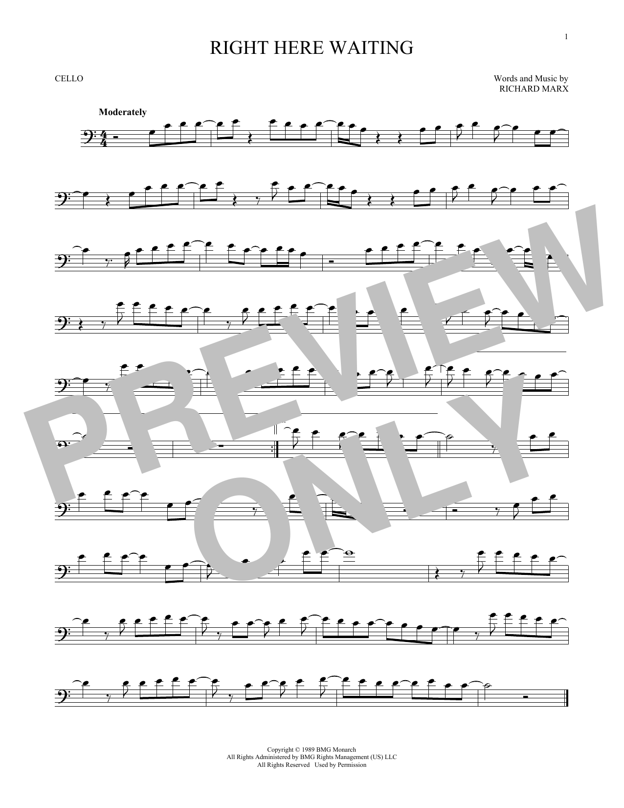 Produktgalerie: Seite 1 von 1 Right Here Waiting, Richard Marx, Violoncello