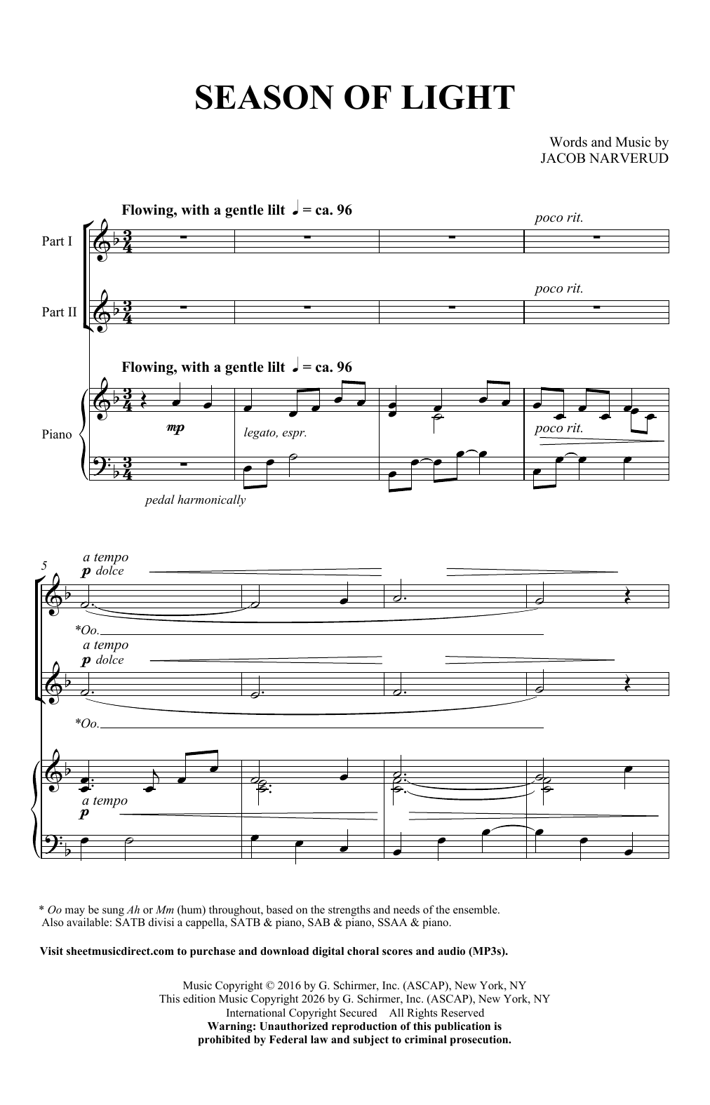 Produktgalerie: Seite 1 von 1 Season Of Light, Jacob Narverud, Chor