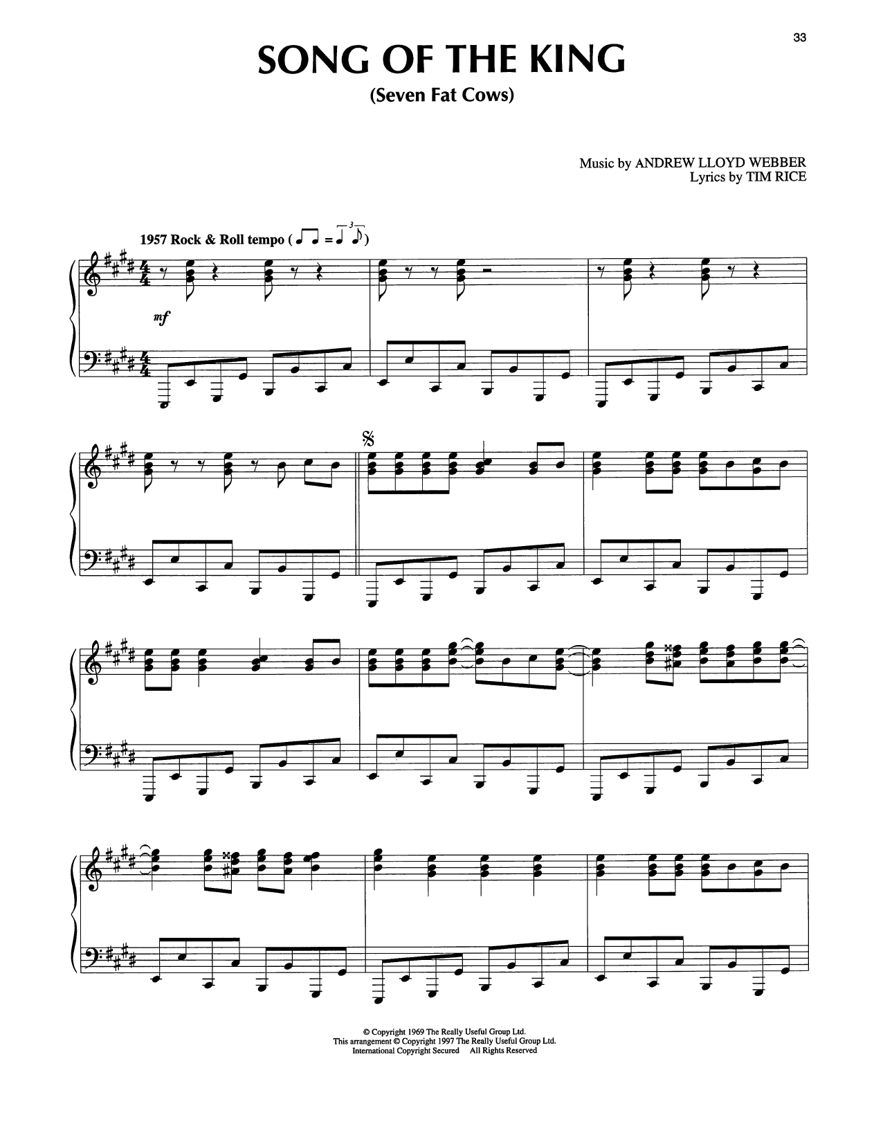 Produktgalerie: Seite 1 von 1 Song Of The King (from Joseph And The Amazing Technicolor Dreamcoat), Tim Rice, Klavier