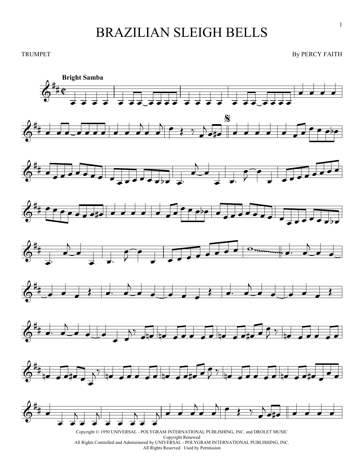 Produktgalerie: Seite 1 von 1 Brazilian Sleigh Bells, Percy Faith, Trompete