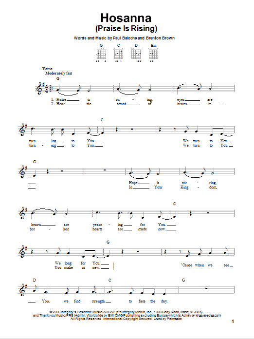 Produktbild zu: Hosanna (Praise Is Rising)