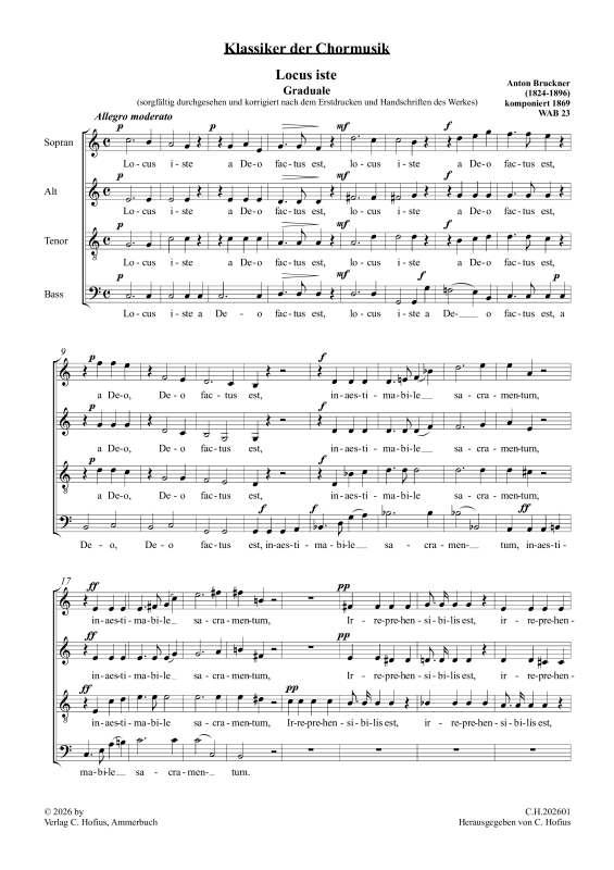 Produktbild zu: Locus iste - Graduale (Klassiker der Chormusik)Anton Bruckner
