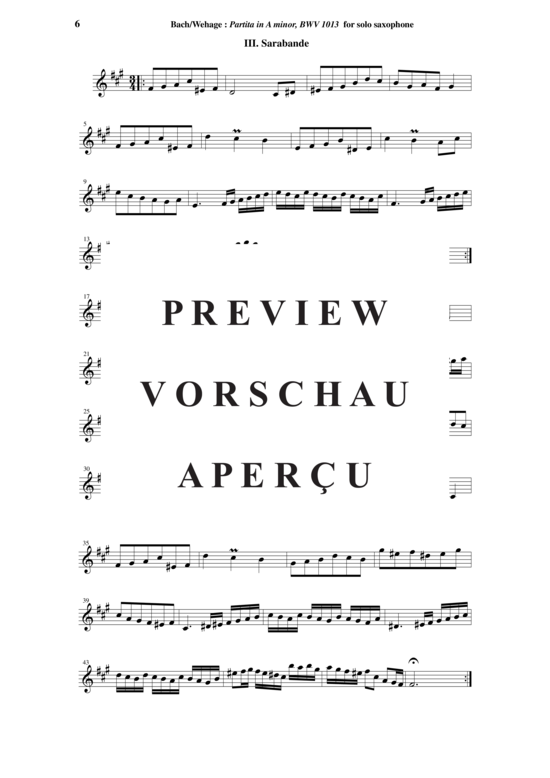 Product gallery: Page 7 of 8 Partita in A Moll BWV 1013 , , (Saxophon Solo)