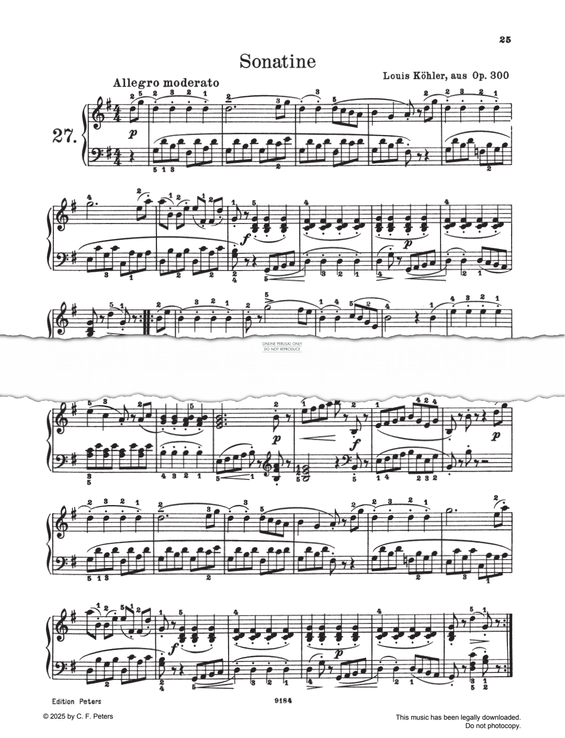 Produktgalerie: Seite 1 von 1 Sonatine, Op. 300, Louis Köhler, Klavier