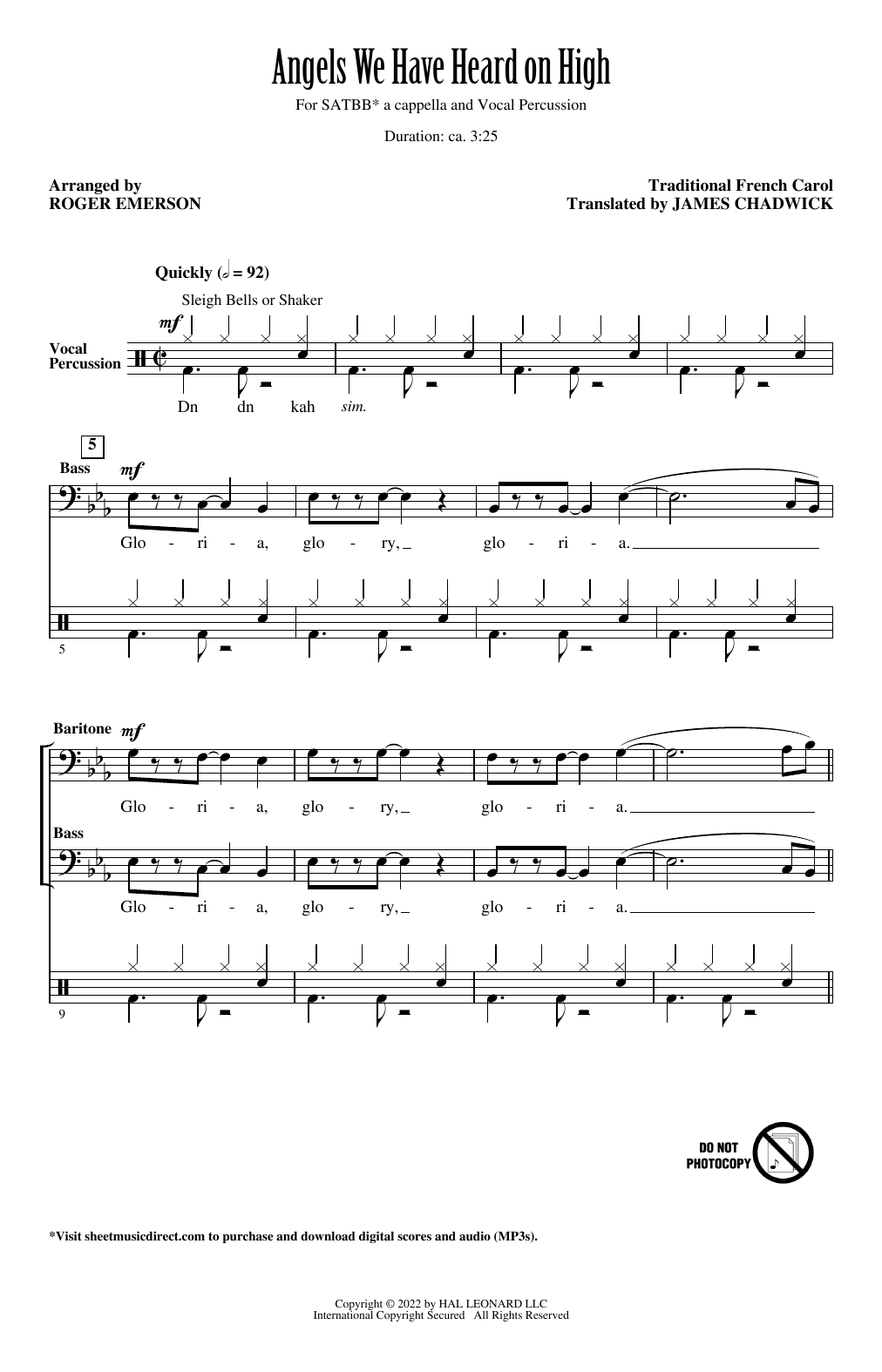 Product gallery: Page 1 of 1 Angels We Have Heard On High (arr. Roger Emerson), Traditional French Carol