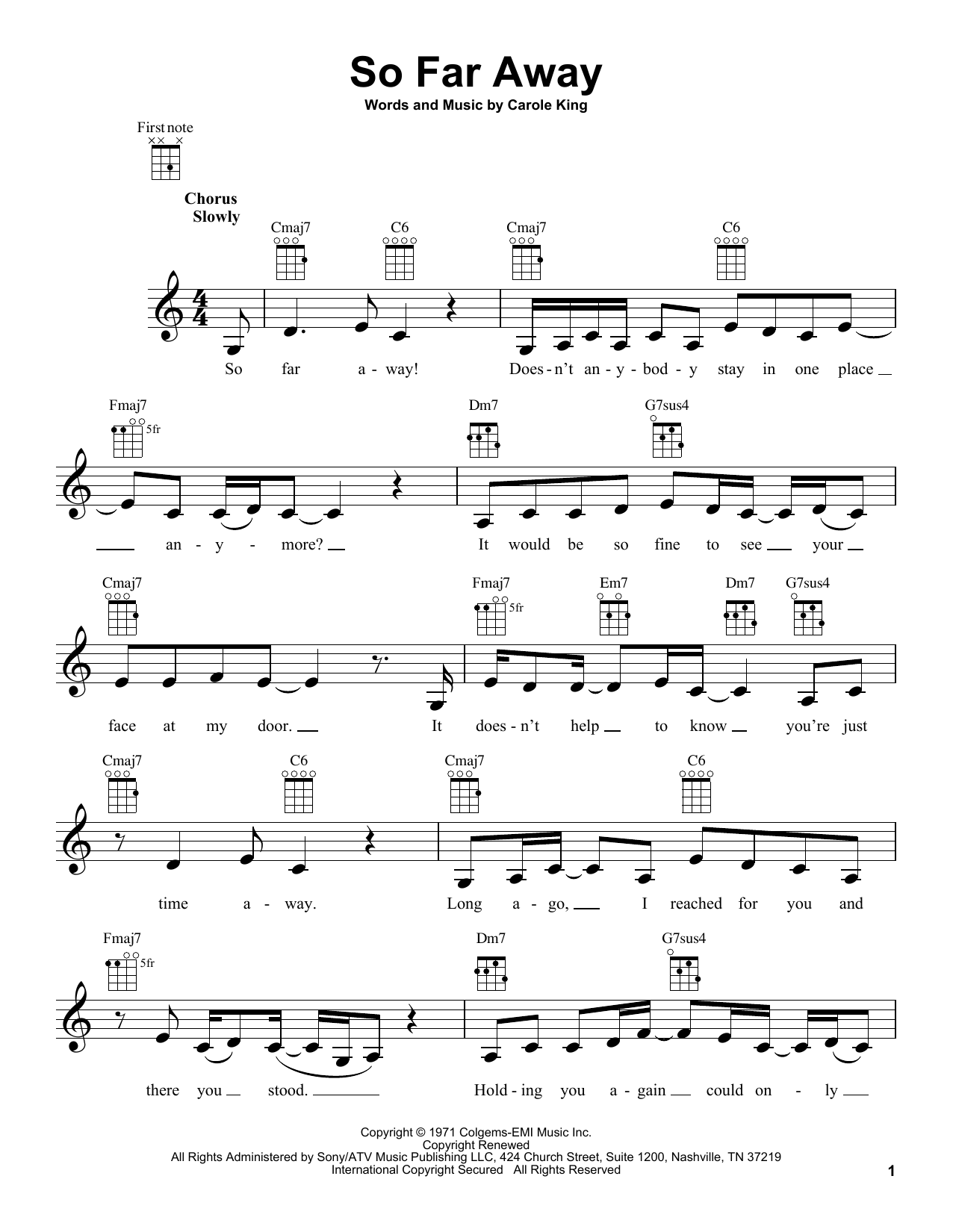 Product gallery: Page 1 of 1 So Far Away, Carole King
