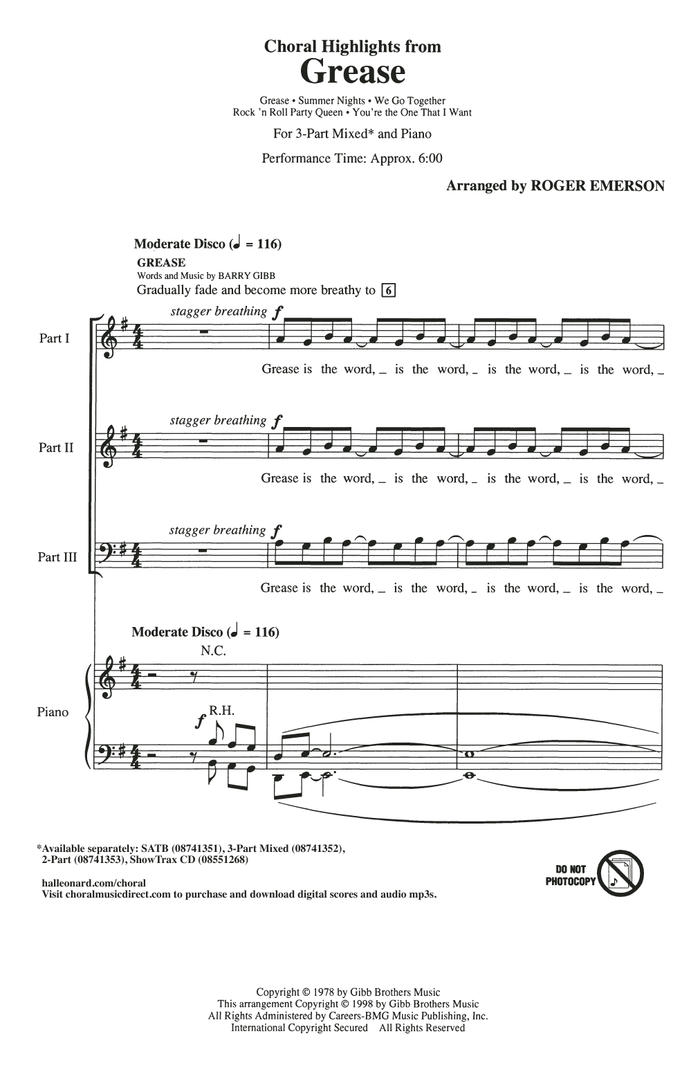 Product picture to: Choral Highlights from Grease