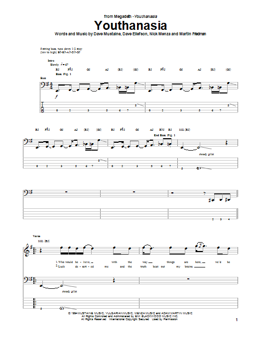Produktgalerie: Seite 1 von 1 Youthanasia, Megadeth, E-Bass