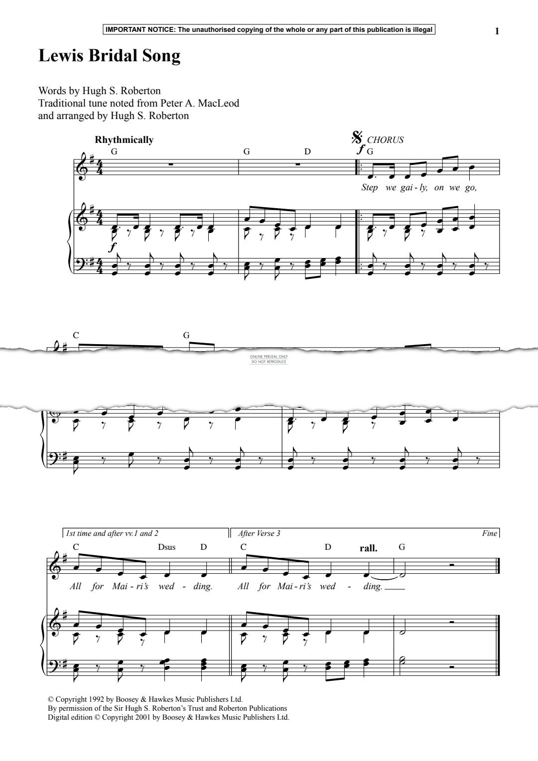 Produktgalerie: Seite 1 von 1 Lewis Bridal Song, Traditional, Gesang, Klavier