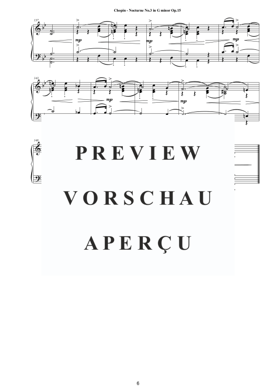 Produktgalerie: Seite 7 von 7 Nocturne Nr. 3 G-Moll op. 15, , Klavier Solo