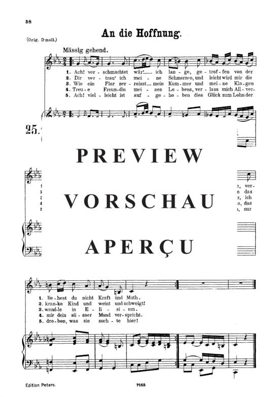 gallery: An die Hoffnung (Ich würd auf meinem Pfad K.390-340c) , ,  (Gesang mittel + Klavier)
