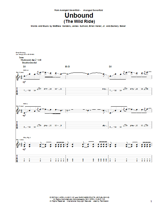 Produktgalerie: Seite 1 von 1 Unbound (The Wild Ride), Avenged Sevenfold, Gitarre