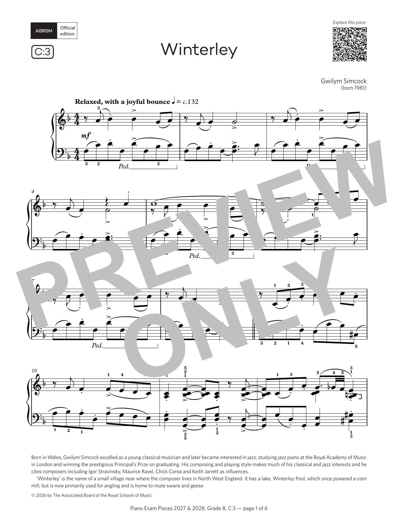 Produktbild zu: Winterley (Grade 8, list C3, from the ABRSM Piano Syllabus 2027 & 2028)