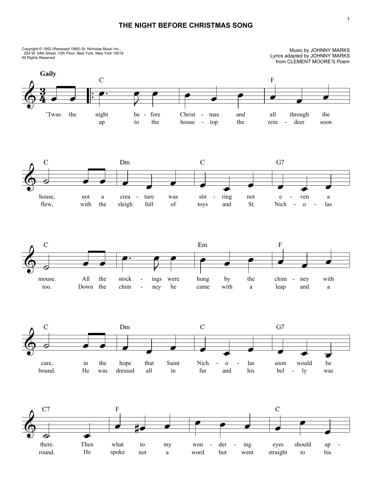 Produktbild zu: The Night Before Christmas Song