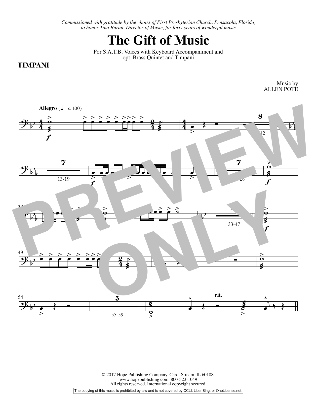 Product picture to: The Gift Of Music - Timpani