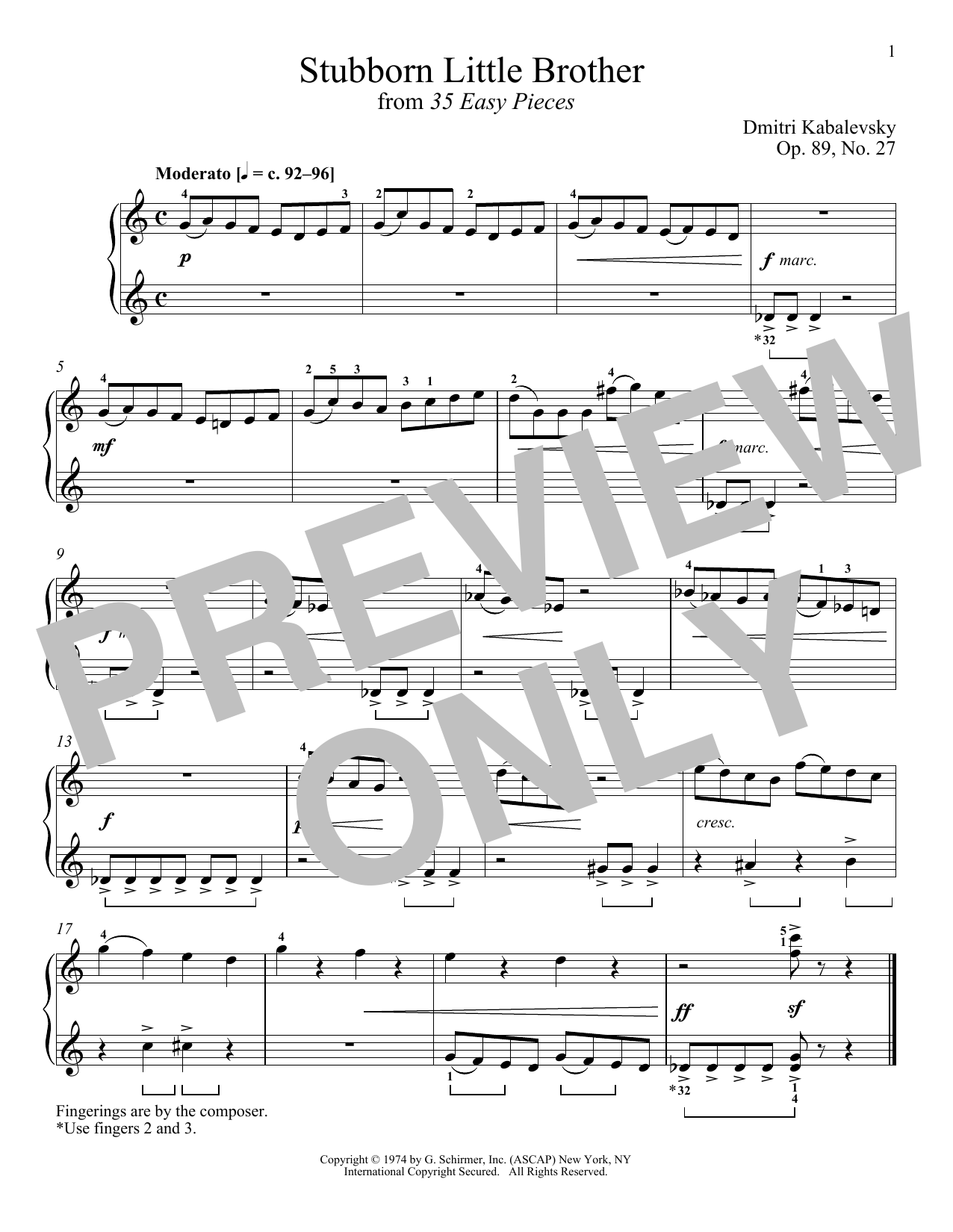 Product gallery: Page 1 of 1 Stubborn Little Brother, Op. 89, No. 27, Dmitri Kabalevsky