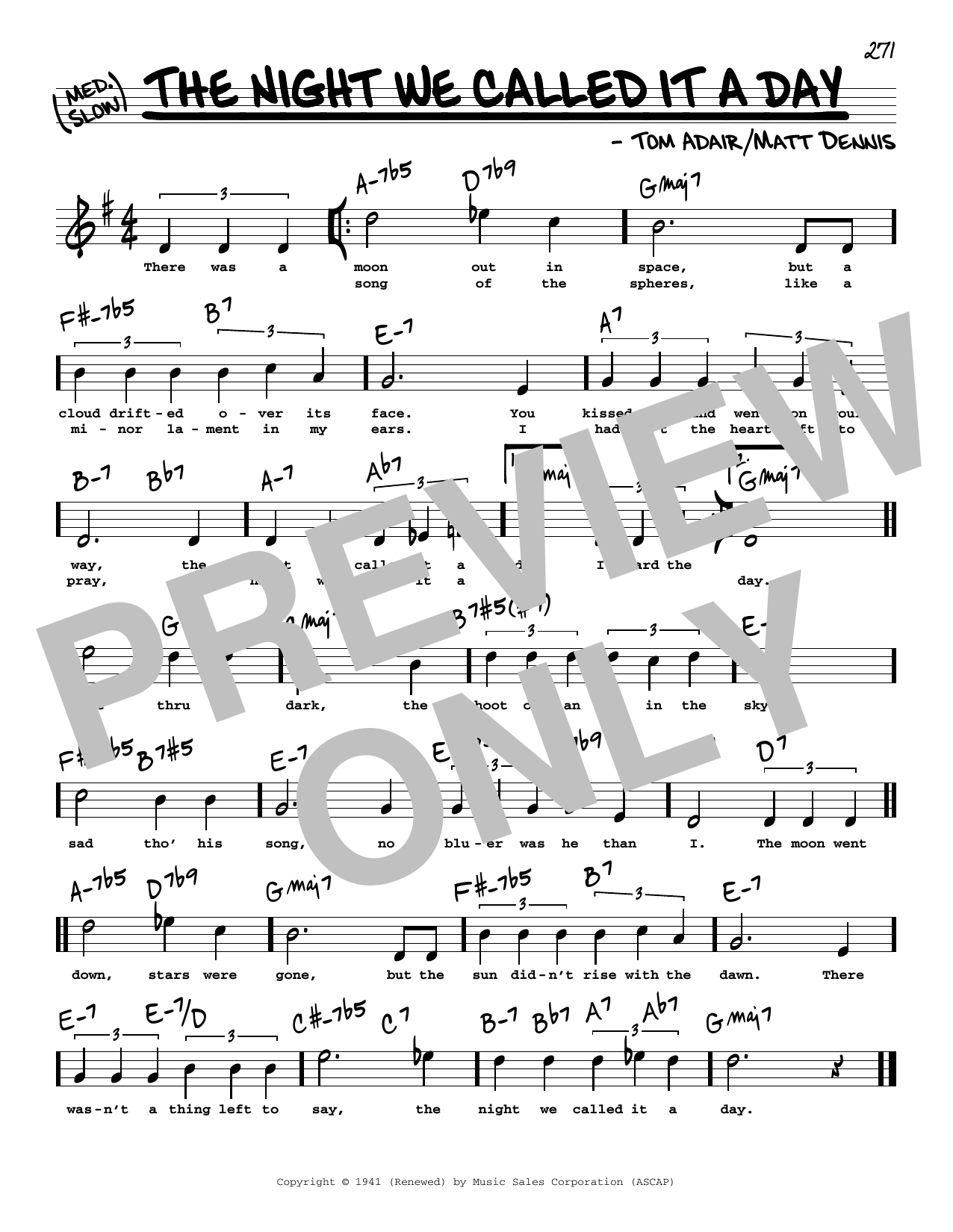 Produktbild zu: The Night We Called It A Day (High Voice)