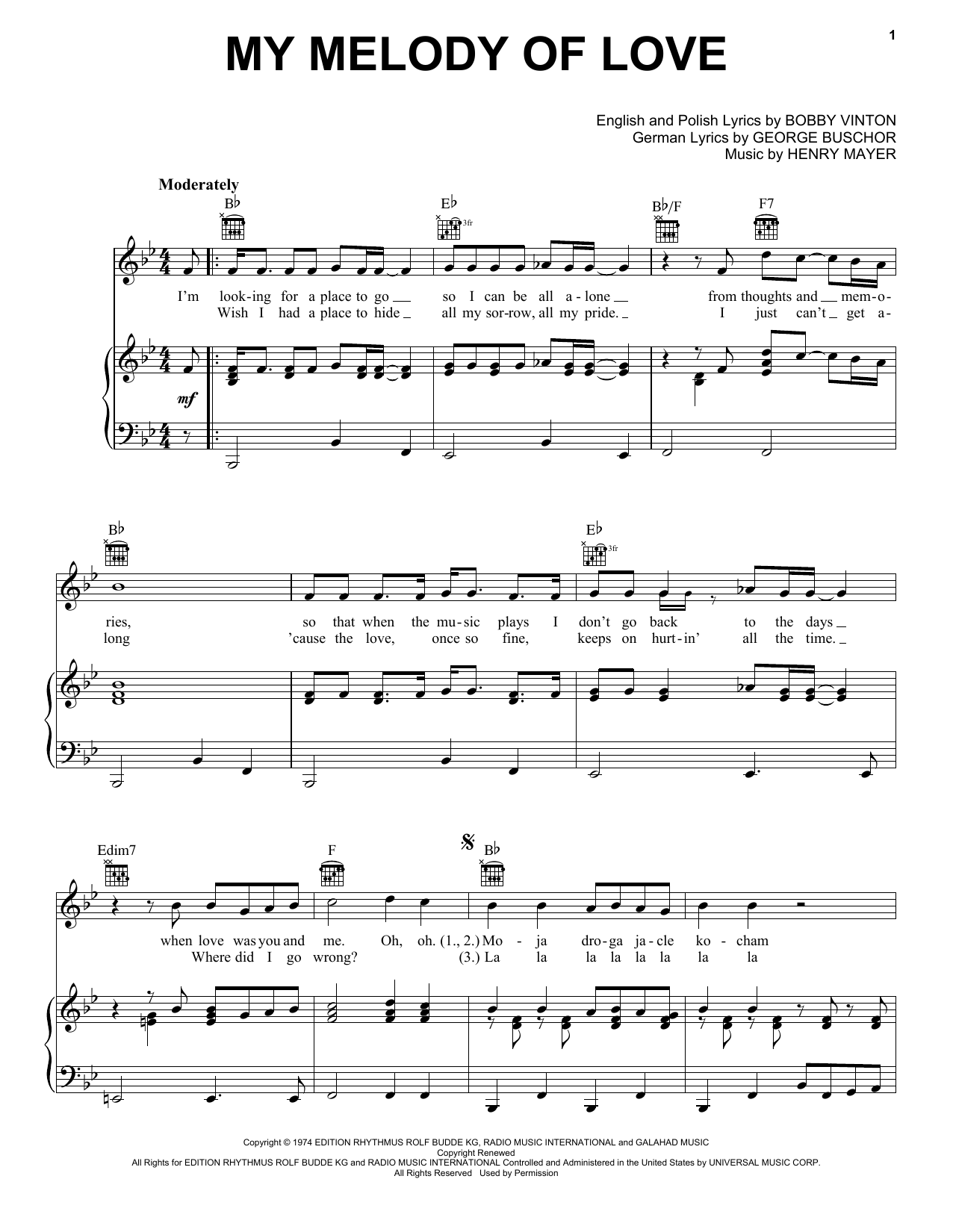 Product gallery: Page 1 of 1 My Melody Of Love, Bobby Vinton