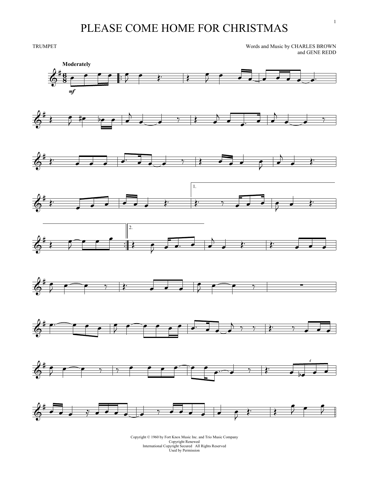 Produktgalerie: Seite 1 von 1 Please Come Home For Christmas, Charles Brown, Trompete