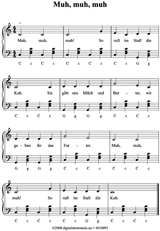 Product picture to: Muh, muh, muh, Kinderlied