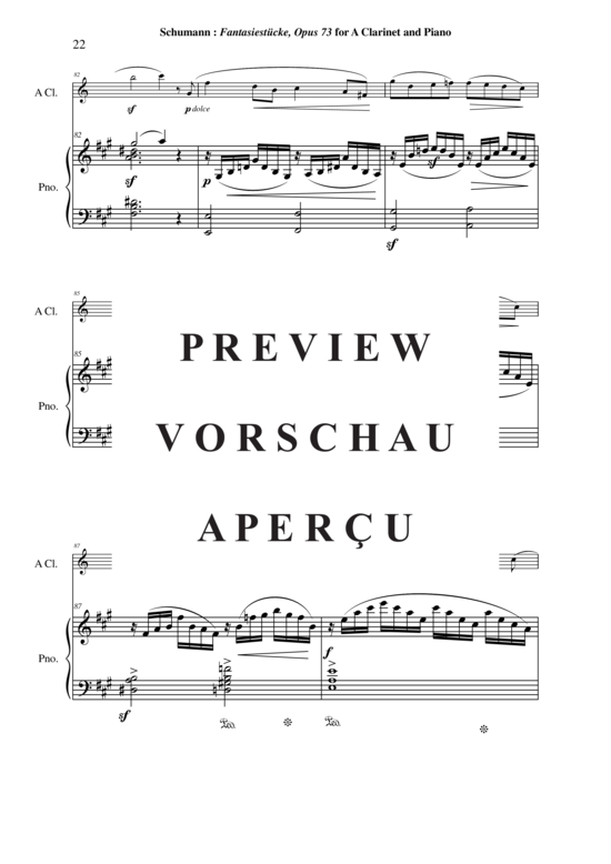 Product gallery: Page 22 of 28 Fantasiestücke, Opus 73 , , (clarinet in A + piano)