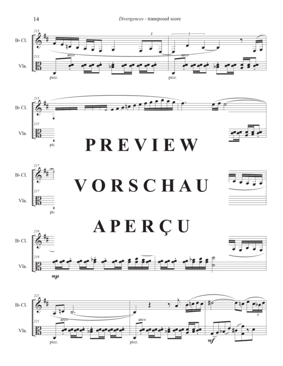 Product gallery: Page 18 of 21 Divergences , , (clarinet and viola)
