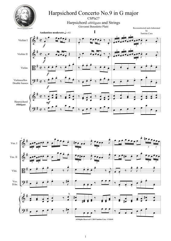 Produktbild zu: Cembalo Konzert Nr. 9 in G-DurGiovanni Benedetto Platti