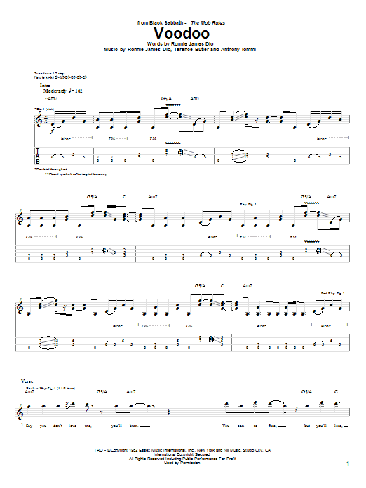 Produktgalerie: Seite 1 von 1 Voodoo, Black Sabbath, Gitarre