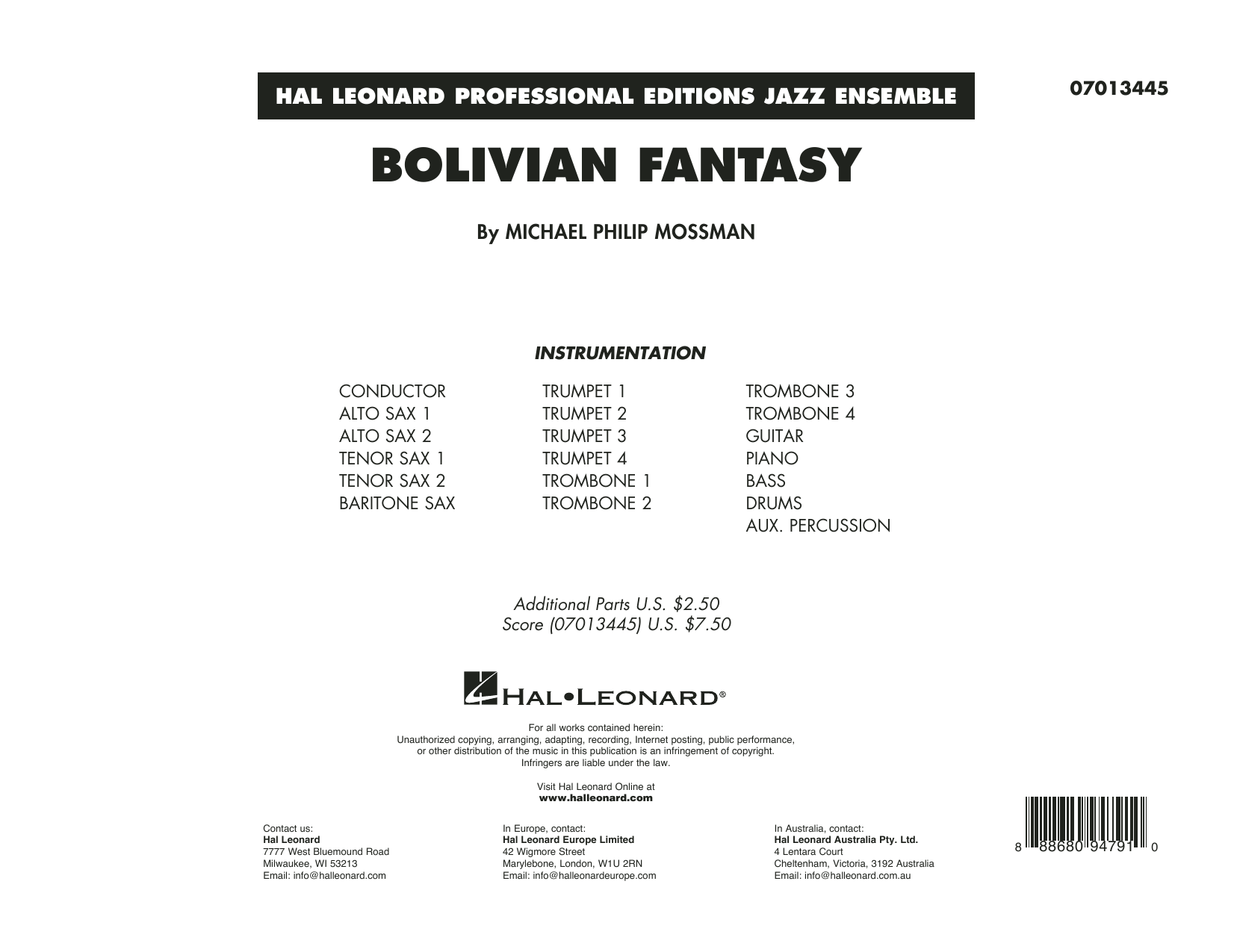 Produktgalerie: Seite 1 von 1 Bolivian Fantasy - Conductor Score (Full Score), Michael Philip Mossman