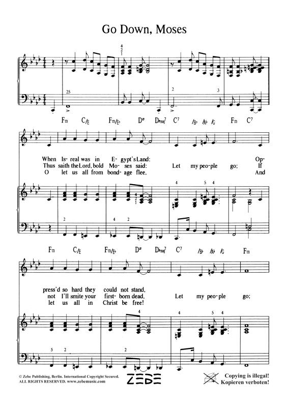 gallery: Go Down, Moses, , Voice and Piano