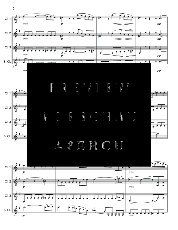 Product gallery: Page 6 of 11 String Quartet No. 1, Mvts. 2 and 3, , (Clarinet Quartet)