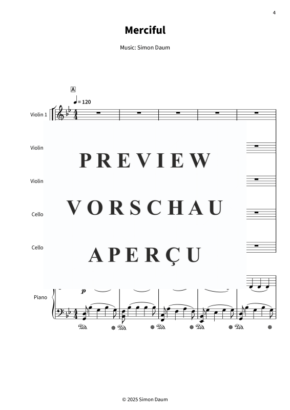 gallery: Merciful, Daum, Simon, (3x Violine, 2x Violoncello und Klavier)