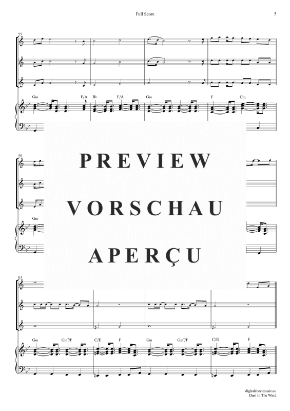 Product gallery: Page 6 of 11 Dust In The Wind, Kansas, (clarinet trio + piano)