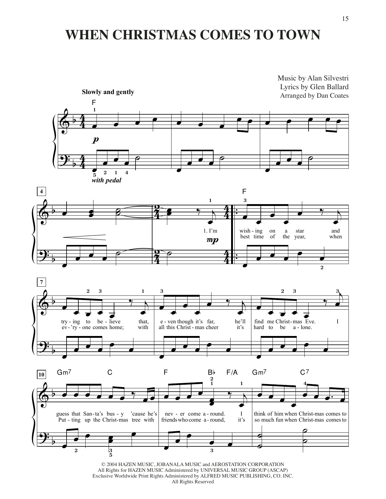 Produktgalerie: Seite 1 von 1 When Christmas Comes To Town (from The Polar Express) (arr. Dan Coates), Glen Ballard and Alan Silvestri, Klavier