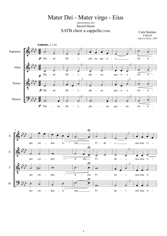 Produktbild zu: Mater Dei Mater Virgo EiusAnonymous
