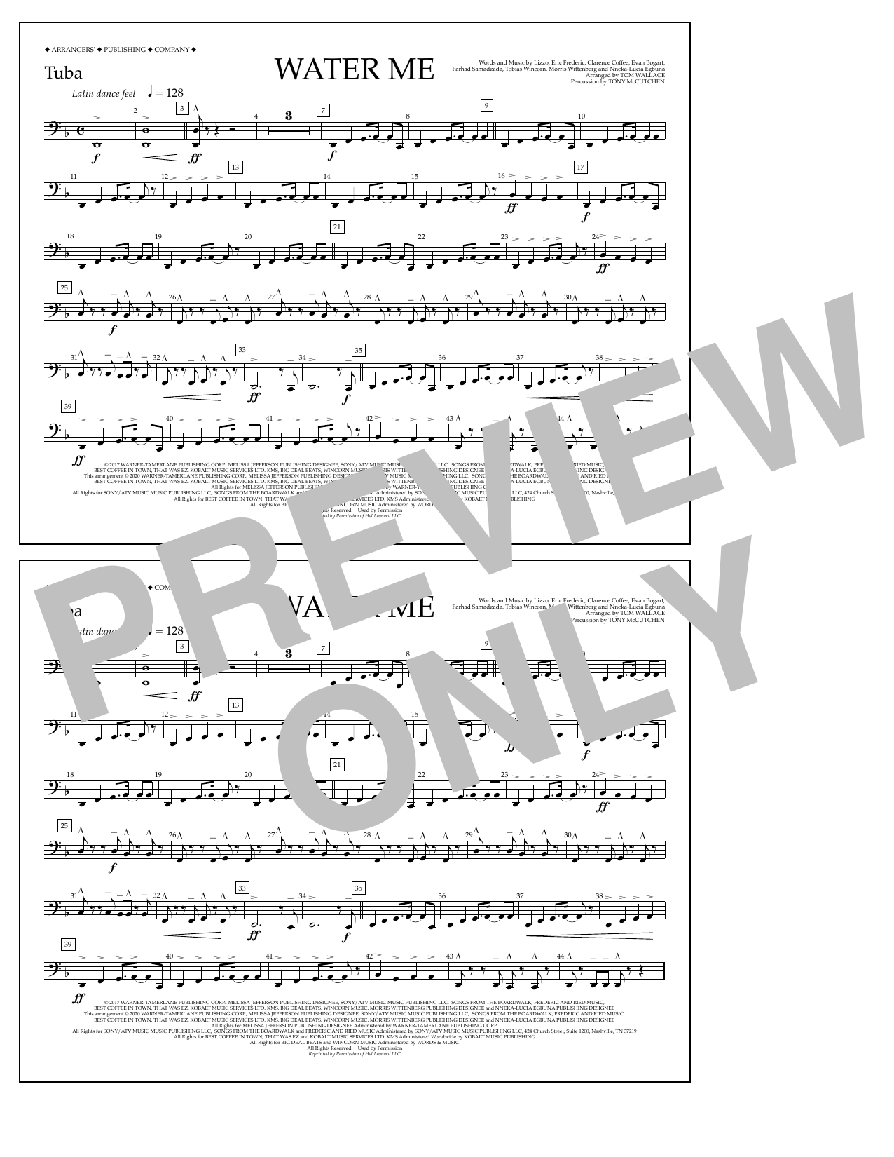 Produktbild zu: Water Me (arr. Tom Wallace) - Tuba