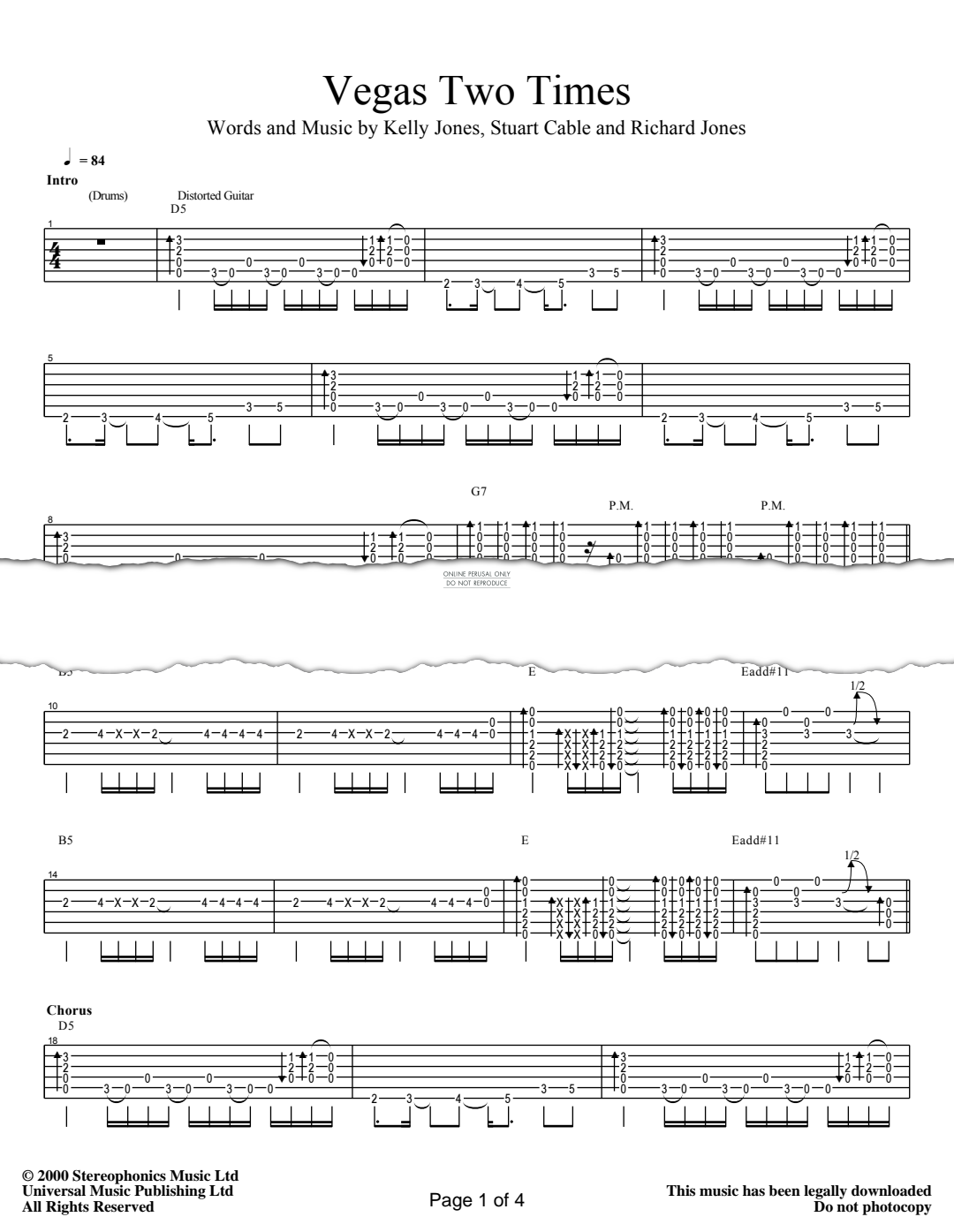 Product gallery: Page 1 of 1 Vegas Two Times, Stereophonics