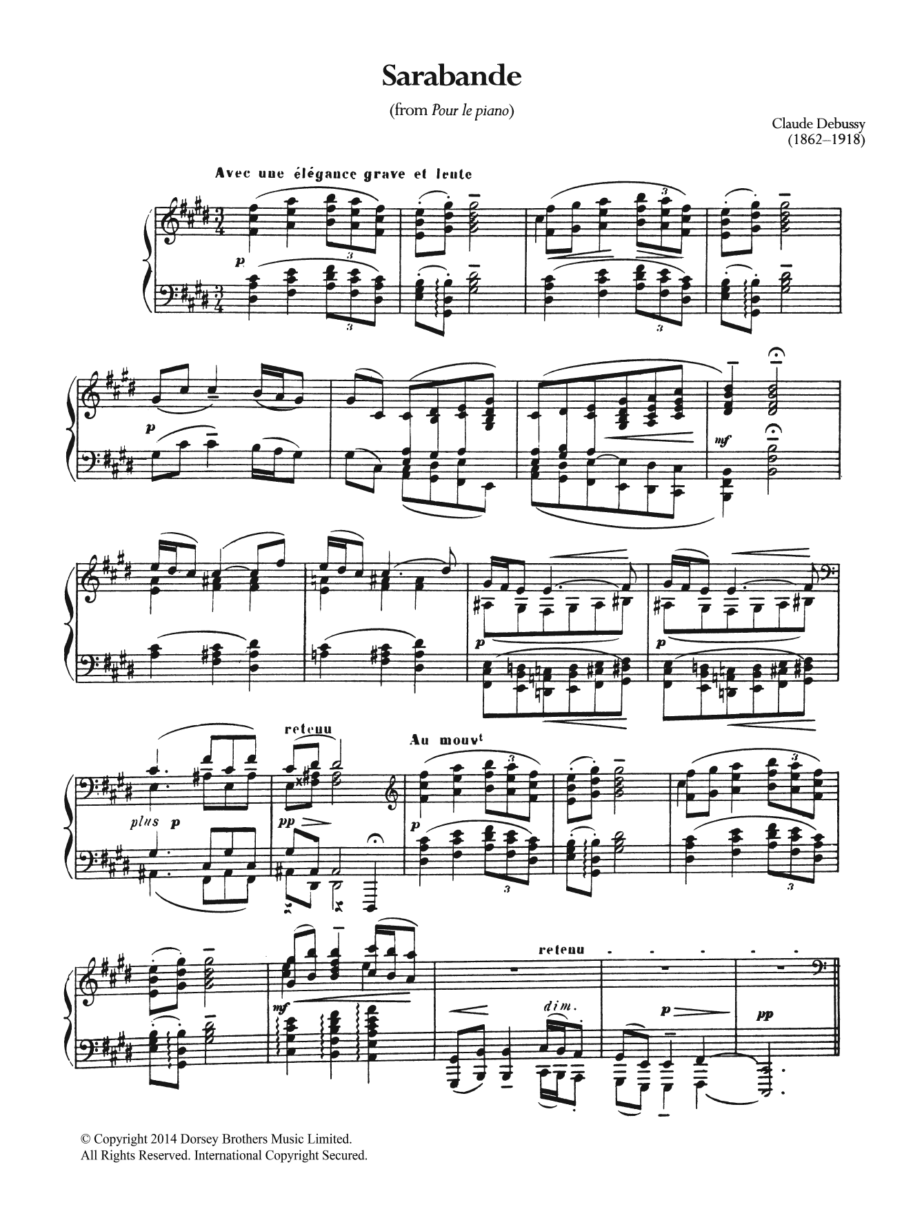 Produktbild zu: Sarabande From 'Pour Le Piano'