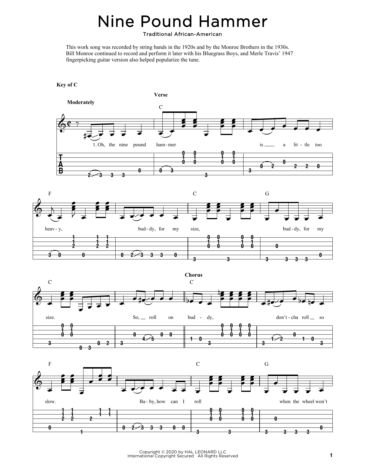 Produktbild zu: Nine Pound Hammer (arr. Fred Sokolow)