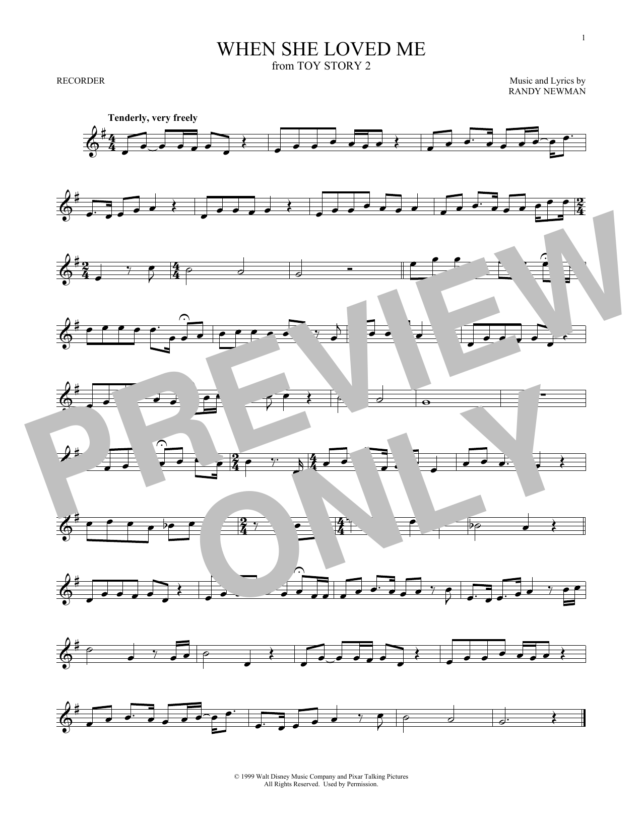 Product gallery: Page 1 of 1 When She Loved Me (from Toy Story 2), Sarah McLachlan