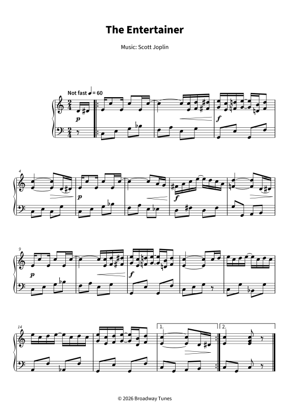 Produktgalerie: Seite 1 von 5 The Entertainer - Simplified piano arrangement in C major - the classic ragtime feel without the struggle, , Klavier Solo