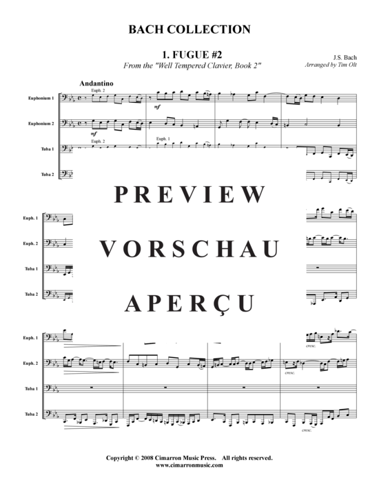 Product gallery: Page 2 of 21 Bach Collection 4 Stücke , , (Tuba Quartet: 2x Baritone, 2xTuba)
