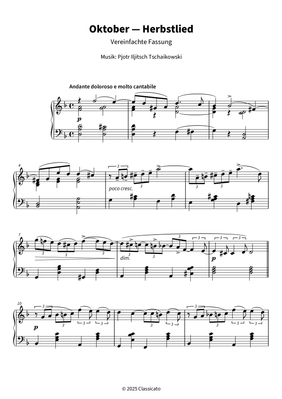 gallery: Oktober — Herbstlied - Vereinfachte Fassung, , (piano solo)