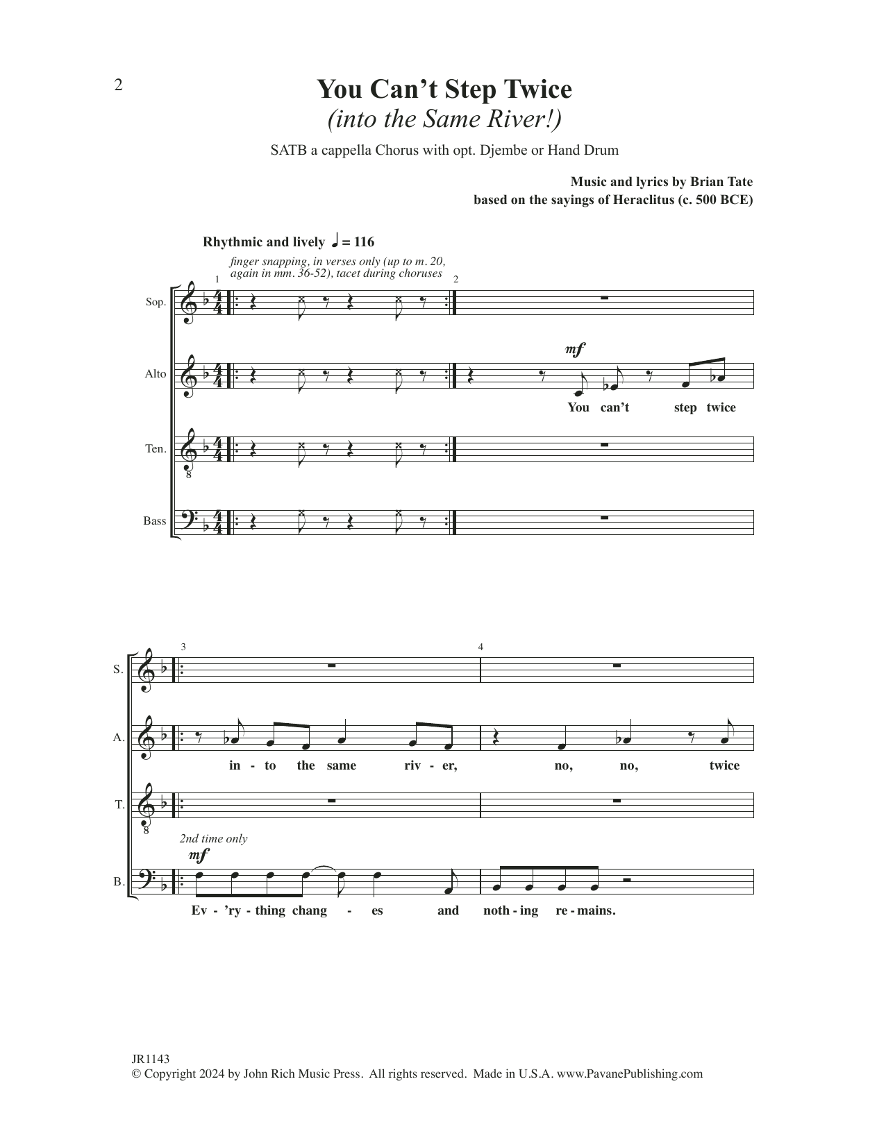 Produktgalerie: Seite 1 von 1 You Can't Step Twice, Brian Tate, Chor