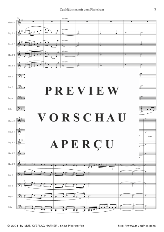 Product gallery: Page 8 of 11 Das Mädchen mit dem Flachshaar, , (Brass Ensemble)