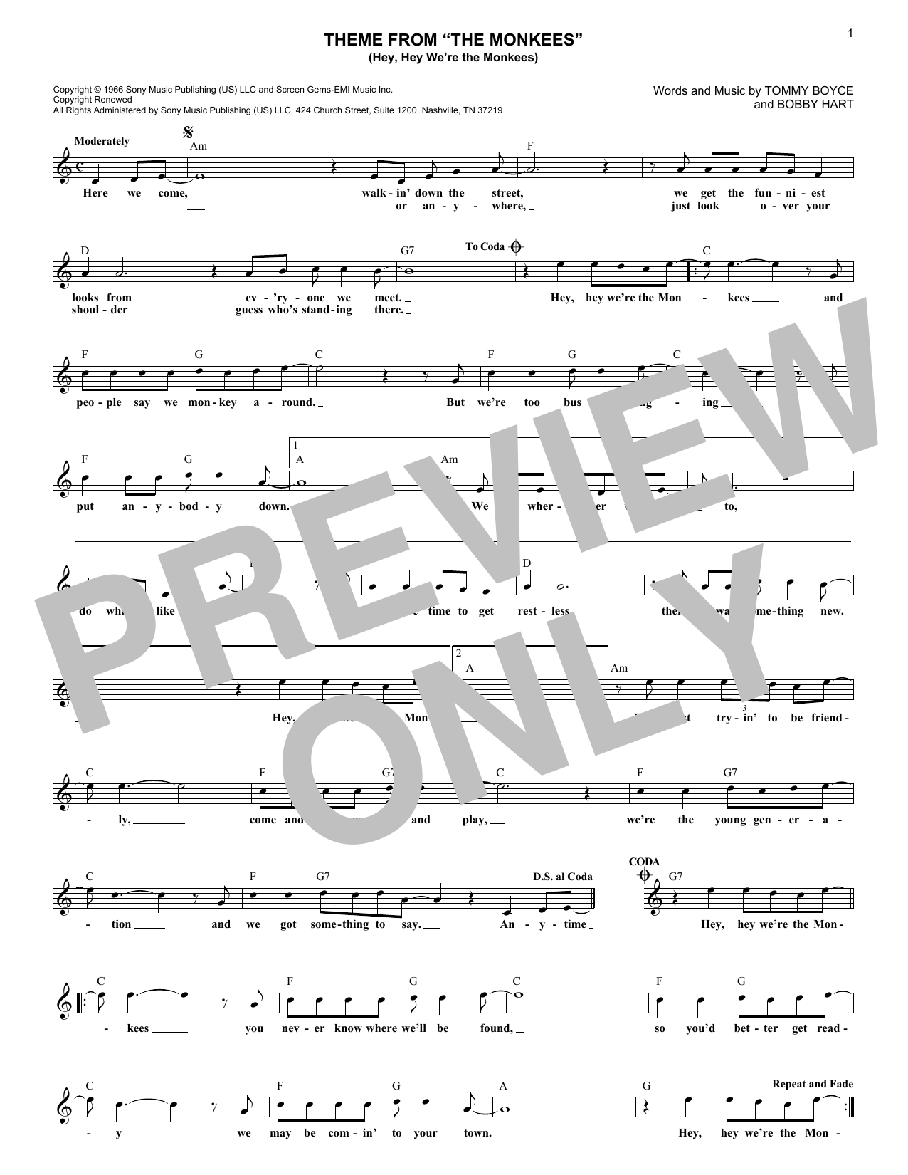 Produktbild zu: Theme From "The Monkees" (Hey, Hey We're The Monkees)